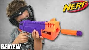 They feature an orange body and a purple dart head; Nerf Fortnite Hc E Blaster 2019 Pistol Review Youtube