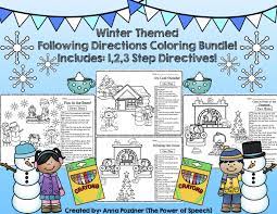 Winter Themed Following Directions Following Directions Following Directions Activities Spatial Concepts