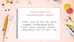 The most voted sentence example for contemptuous is she did not sit down but looke. Contemptuous Smile Synonyms Similar Word For Contemptuous Smile