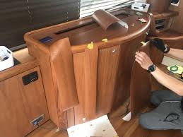Boat Interior Design Changes Wood Grain And More Interior Vinyls Boat Interior Design Boat Interior Sailboat Interior
