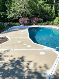 The final thing left to do is railing. Diy Painted Concrete Pool Deck And Patio Bless Er House