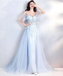 Shop for your perfect dress with any color, neckline or style. Light Blue Lace Tulle Long Prom Dress Evening Dress Prom Dresses Blue Prom Dresses Flowy Flowy Dress Long