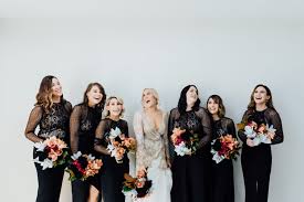 Simone Matt S Moody Fremantle Wedding At Psas Black Lace Bridesmaid Dress Grunge Wedding Bridesmaids Jumpsuits