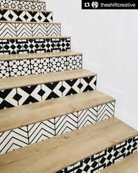Black And White Moroccan Tile Backsplash Riad Tile Cement Tile Stairs Stair Decor Black And White Tiles White Tile Floor
