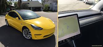 Yellow Tesla Model 3 That Rocked Reddit Now With Tinted Windows And Carbon Fiber Dash Tesla Model X Tesla Tesla Model