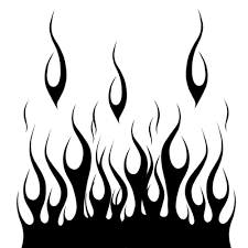 Black And White Flames Vector You Can Make A Brush With It Or Use It For A Template 1st One O And Click On It Lol I Wasnt Thinking About My Backg Flame Tattoos Flame Picture Flame Art