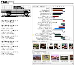 Toyota T100 Color Spec Chart Yotatech Forums