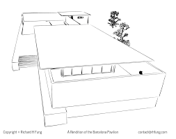 All elements of barcelona pavilion are present in this sketch. Richard H Fung Barcelona Pavilion