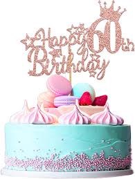 Here are some suggestions and ideas for choosing a cake for both men and women, that might prove useful. Amazon Com Ufocusmi 60th Birthday Decorations For Women Glitter Rose Gold Happy 60th Birthday Cake Topper 5 9x4 75 Inch Grocery Gourmet Food