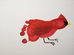 Bird Crafts For Toddlers Footprint Cardinals Iluvem Bird Crafts Preschool Bird Crafts Footprint Crafts