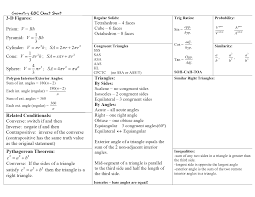 Geometry Formulas Cheat Sheet Geometry Eoc Cheat Sheet