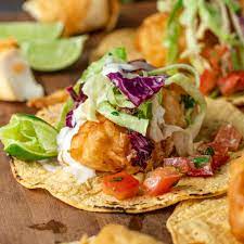 «fried ling cod taco night. Baja Style Battered Fish Tacos Video Kevin Is Cooking