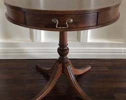 Antique Mahogany Leather Top Drum Table Drum Table Table Home Decor Furniture