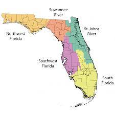 Counties partially in the district are alachua, baker, bradford, lake, marion. Water Management Districts Florida Department Of Environmental Protection