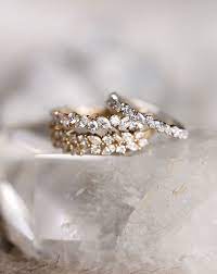 California Wildflower Engagement Ring Steel Wedding Ring Diamond Wedding Bands Wedding Ring Sets
