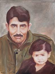 What is the information about the fine art canvas with a father and  daughter scene?