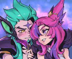 xayah, rakan, star guardian xayah, and star guardian rakan (league of  legends) drawn by phantom_ix_row | Danbooru