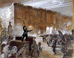 The storming of the winter palace was a 1920 mass spectacle, based on historical events that took place in petrograd during the 1917 october revolution. Storming The Winter Palace Revolution Art Soviet Art War Art