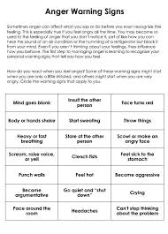 Anger Warning Signs Worksheet By Rethie Anger Management Worksheets Anger Management Skills Anger Management Activities