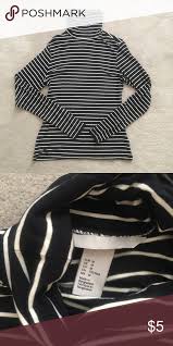 Black And White Striped Turtleneck Top H M Black And White Stripe Turtleneck Size M Striped Turtleneck Turtle Neck White Stripe