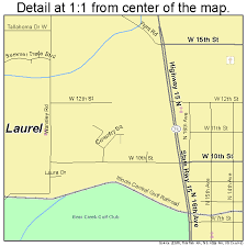 Laurel is a city located in jones county in mississippi, a state of the united states of america. Laurel Mississippi Street Map 2839640