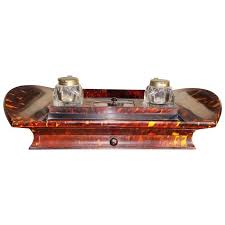 English Tortoise Shell Desk Set With Ink Wells Circa 1820 Desk Set Tortoise Shell Modern Desk Accessories