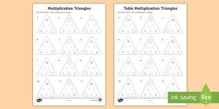 Mixed Multiplication Triangles Worksheet Teacher Made