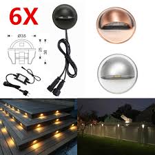 6pcs Lot 35mm 12v Ip65 Low Voltage Half Moon Eyelid Led Deck Rail Step Stair Fence Lights Wall Lamp Garden Terrace Lighting Kit Led Underground Lamps Aliexpress