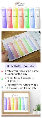 Pdf Waldorf Calendar 7 Days Of The Week Anthroposophy Etsy In 2021 Waldorf Color Color Of The Day Color Of The Week