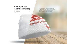 Download Knitted Beanie Animated Mockup Creative Photoshop Templates Creative Market
