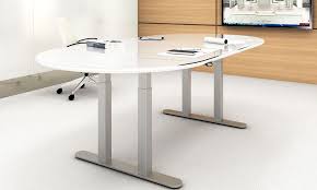 Nevins Elite Adjustable Height Conference Table Allows User The Ability To Sit For A Long Meeting Or Stand Adjustable Height Table Versatile Table Home Decor