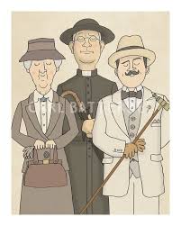 Marple Poirot And Father Brown Illustration Art Print Etsy In 2021 Agatha Christie S Poirot Agatha Christie Poirot