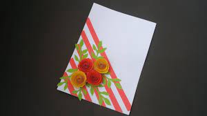 Inside strip of coordinating cardstock: Diy Birthday Card How To Make Handmade Paper Card For Greeting Valentine Day Eid Day Wishing Card