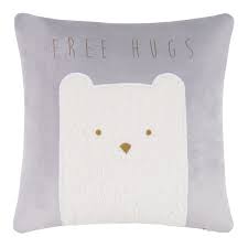 Housse De Coussin Grise Imprime Ours Blanc 40x40 Sur Maisons Du Monde Piochez Parmi Nos Meubles Et Objets Deco Et Fa Coussin Gris Housse De Coussin Ours Blanc