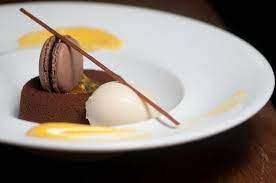 Chocolate Mousse Passionfruit Jelly And Spicy Pineapple Sorbet Chef Makoto Okuwa Chef De Cuisine Yoya Takahashi And Pastry Pastry Desserts Fun Desserts