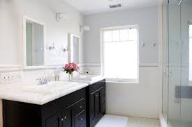 Black Bathroom Vanity With White Marble