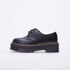 Unisex black dr martens shoes docs uk 9 leather classic 1461 leopard new boxed. Dr Martens 1461 Platform Black Polished Smooth 25567001