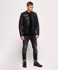 Superdry Endurance Road Trip Leather Jacket Men S Jackets Leather Jacket Leather Jacket Men Mens Jackets