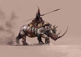 Rhino Rider Fantasy Creatures Fantasy Beasts Fantasy Artwork