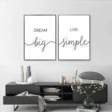 Bedroom Wall Black And White Prints For Bedroom Minimalist Dream Big Live Simple Quote Canvas Paintings Black And White Bedroom Wall Art Prints Poster Pictures For Home Decor In 2020 Black And White Picture Wall Bedroom Wall Art Minimalist