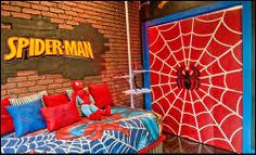 His success has crossed the screens and has been transformed into numerous accessories for decoration. 25 Spiderman Bedrooms Ideas Superhero Room Spiderman Room Boy Room