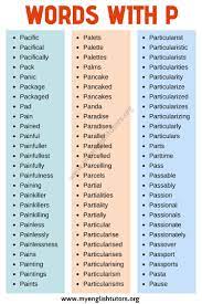 Or use our unscramble word solver to find your best possible play! Words That Start With P List Of 160 Words That Start With P In English My English Tutors