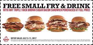 Pinned July 5th Free Fries Drink With Your Triple Thick Sandwich At Arbys Thecouponsapp Bacon Sandwich Brown Sugar Bacon Beef Sandwich