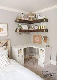 Aside from that, it allows you to stow away clothes, shoes, extra bedding, books and more, while ensuring that you still have enough space for other things. Diy Corner Desk Diy Corner Desk White Corner Desk College Apartment Decor