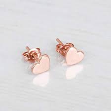 Shop heart earrings for style that's all yours and no one else's. Amazon Com Rose Gold Heart Stud Earrings Handmade 6mm Minimal Posts Handmade Products