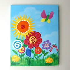 Malen Mit Kindern Eine Bunte Blumenwiese Leinwand Malen Motive Zum Malen Malen Mit Kindern