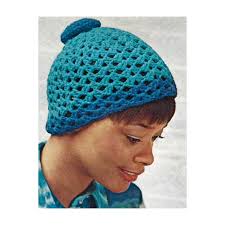 Vintage Crochet Pattern Turquoise Mesh Cloche Hat PDF Instant Digital  Download Openwork Skull Cap Open Weave Juliet Hat