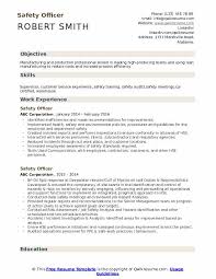 Safety Officer Resume Samples Qwikresume