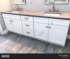 Drawers and shelves as placeholders for a variety of your items; Spacious Bathroom Image Photo Free Trial Bigstock