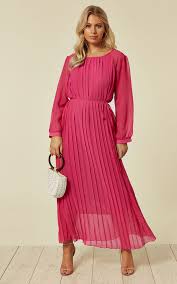 Pleated Dress Pink Off 77 Www Sales Sp Gov Br